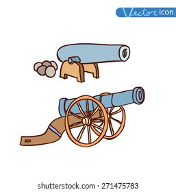 ancient cannon, vector illustration