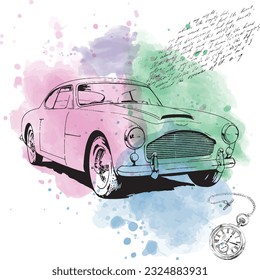 Ancient Car Vector With Vintage Design