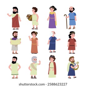 Ancient cartoon characters. Ancient Greeks