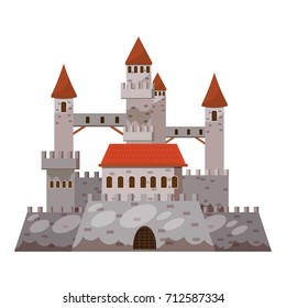 Ancient castle icon. Cartoon illustration of castle vector icon for web