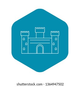 Ancient castle icon. Outline illustration of ancient castle vector icon for web