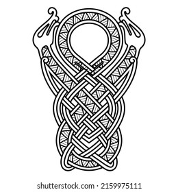 Ancient Celtic Scandinavian Design. Celtic ligature, pattern, ornament, isolated on white, vector illustration