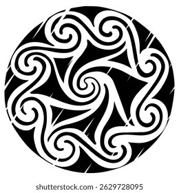Ancient Celtic, Scandinavian pattern, Scandinavian knot, isolated on white, vector illustration