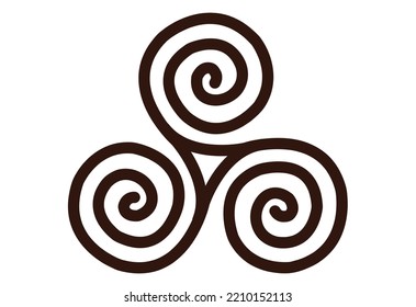 Ancient Celtic Symbol called a  Triskele. Editable Clip Art.