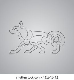 The ancient Celtic symbol of wolf or dog