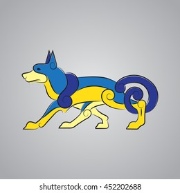 The ancient Celtic symbol of wolf or dog