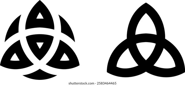 Ancient Celtic Trinity Knot Icon Sign – Spiritual and Cultural Vector Symbol Set