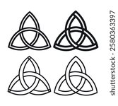 Ancient celtic trinity knot symbol icon set