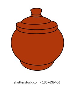 Ancient ceramic pot stock vector