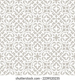 Ancient ceramic tile seamless pattern. Wall or floor texture. Decorative antique stone ornament.