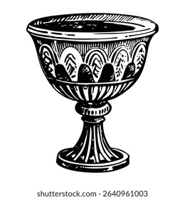 Ancient chalice illustration in vintage style