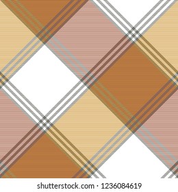 Ancient check plaid fabric texture seamless pattern. Vector illustration.