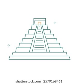 Ancient Chichen Itza Landmark Vector Icon Design