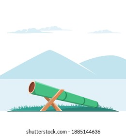 ancient children's games, especially in Indonesia. old school games with bamboo media. vector illustration of white background