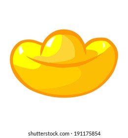 ancient china gold isolated illustration on white background
