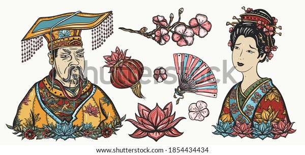 Ancient China History Culture Asian Art Stock Vector (Royalty Free ...