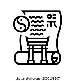 ancient china history line icon vector. ancient china history sign. isolated contour symbol black illustration