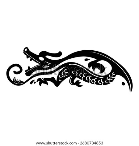 Ancient Chinese bronze dragon pattern from the Qin Dynasty. Ancient Chinese dragon pattern