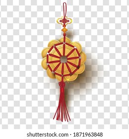 Ancient Chinese Coins elements for Happy chinese new year 2021,elements for artwork wealthy,Symbol of wealth, zodiac,year of the ox.