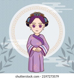 In the ancient Chinese cultural court, the noble concubines wore purple noble costumes