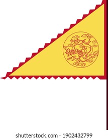 Una antigua bandera de dragón china