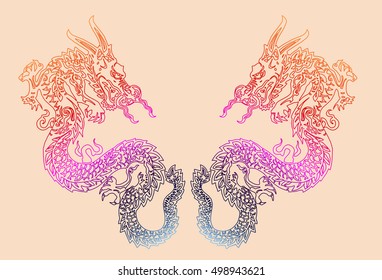 Ancient Chinese Dragon pattern 