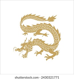 Ancient Chinese dragon pattern vector