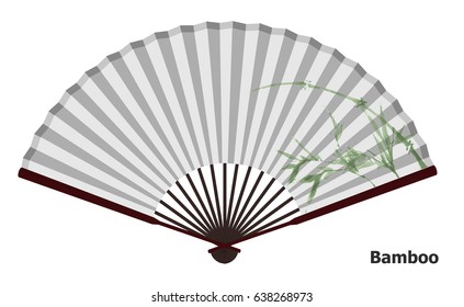 Ancient Chinese fan with bamboo