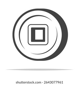 Ancient chinese lucky coin outline icon transparent vector isolated illustration