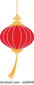 Ancient Chinese lunar New Year Lantern Digital Clip Art vector illustration. Lantern festival.