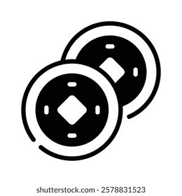 Ancient chinese old gold coins vector design for your websites, mobile apps and presentation