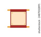 Ancient Chinese Paper Scroll Vector Illustration