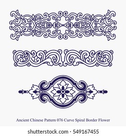 Ancient Chinese Pattern of Curve Spiral Border Flower
