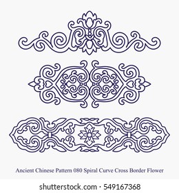 Ancient Chinese Pattern of Spiral Curve Cross Border Flower