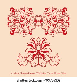 Ancient Chinese Pattern_023 Spiral Curve Flower Vine