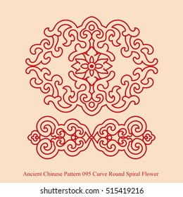 Ancient Chinese Pattern_095 Curve Round Spiral Flower

