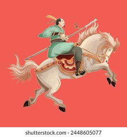 Ancient Chinese people rode handsome horses