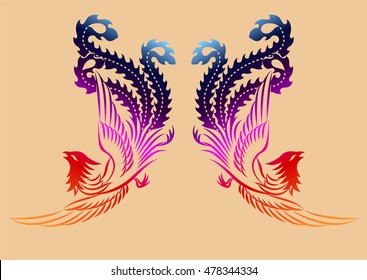 Ancient Chinese Phoenix pattern 