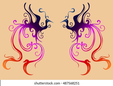 Ancient Chinese Phoenix pattern 