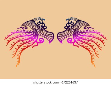 Ancient Chinese Phoenix pattern 