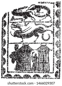 Ancient Chinese stone carving pattern rubbings