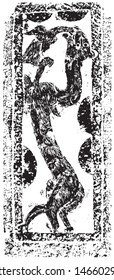 Ancient Chinese stone carving pattern rubbings