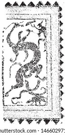 Ancient Chinese stone carving pattern rubbings