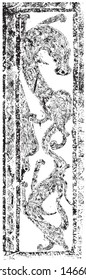 Ancient Chinese stone carving pattern rubbings