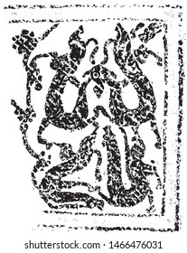 Ancient Chinese stone carving pattern rubbings