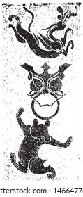 Ancient Chinese stone carving pattern rubbings