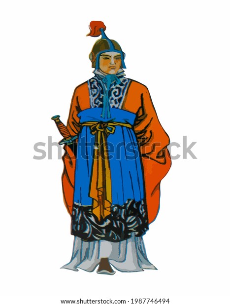 Ancient Chinese Warriors On White Background Stock Vector (Royalty Free ...