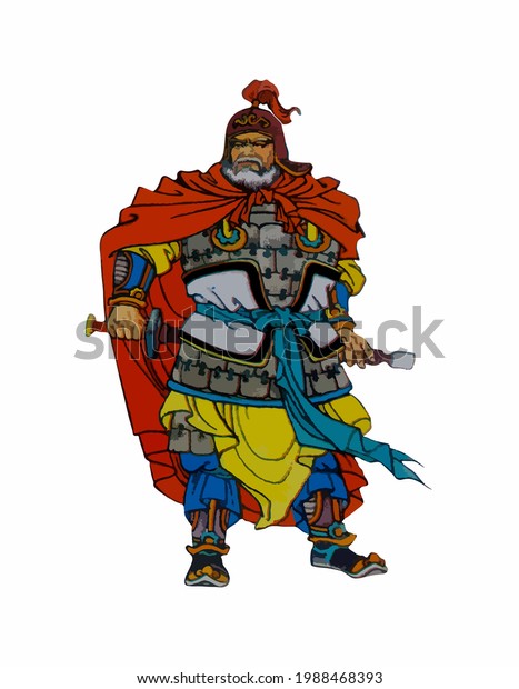 Ancient Chinese Warriors On White Background Stock Vector (Royalty Free ...