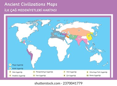 gráfico vectorial de mapas de cilizaciones antiguas