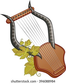 Ancient cittern with vine